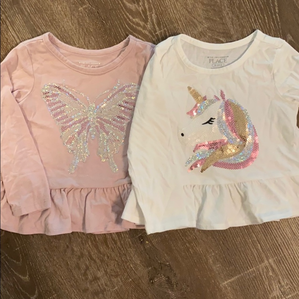 2 long sleeve peplum shirts